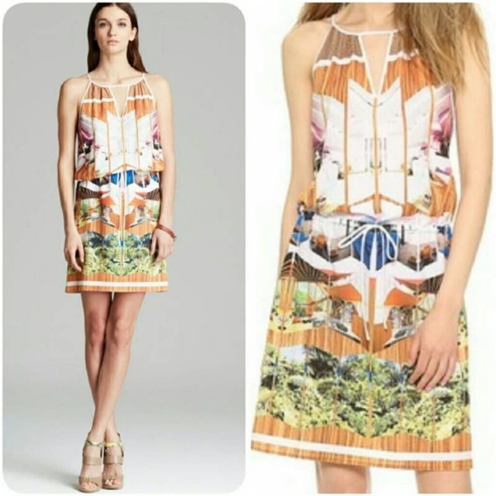 Clover Canyon ‘Room With A View’ Keyhole Neck Landscape Print Dress Siz…